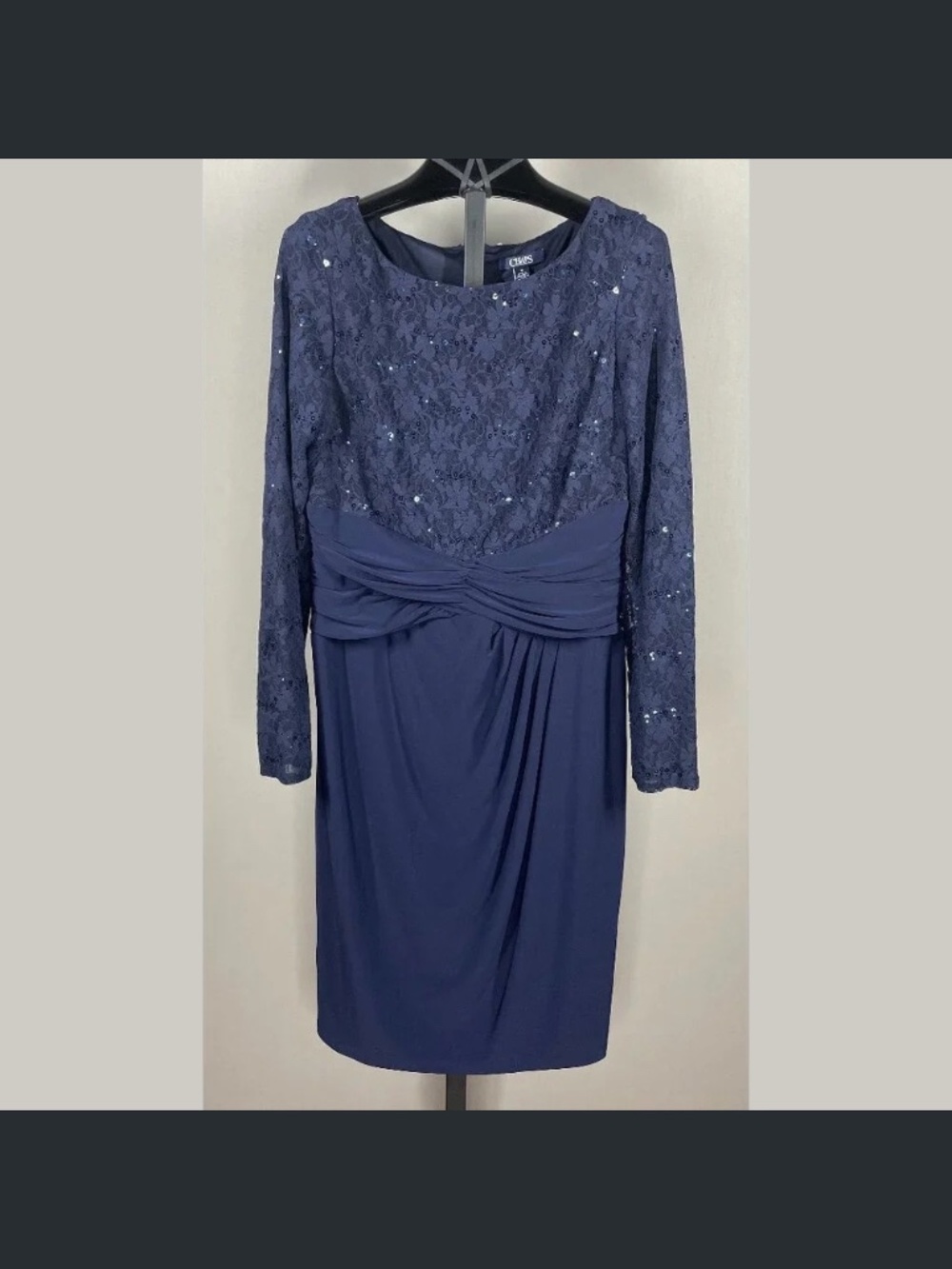 NEW Chaps Dress Womens 10 blue floral sheath pencil cocktail classic preppy